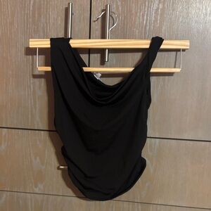 Garage Black Drape Neck Blouse